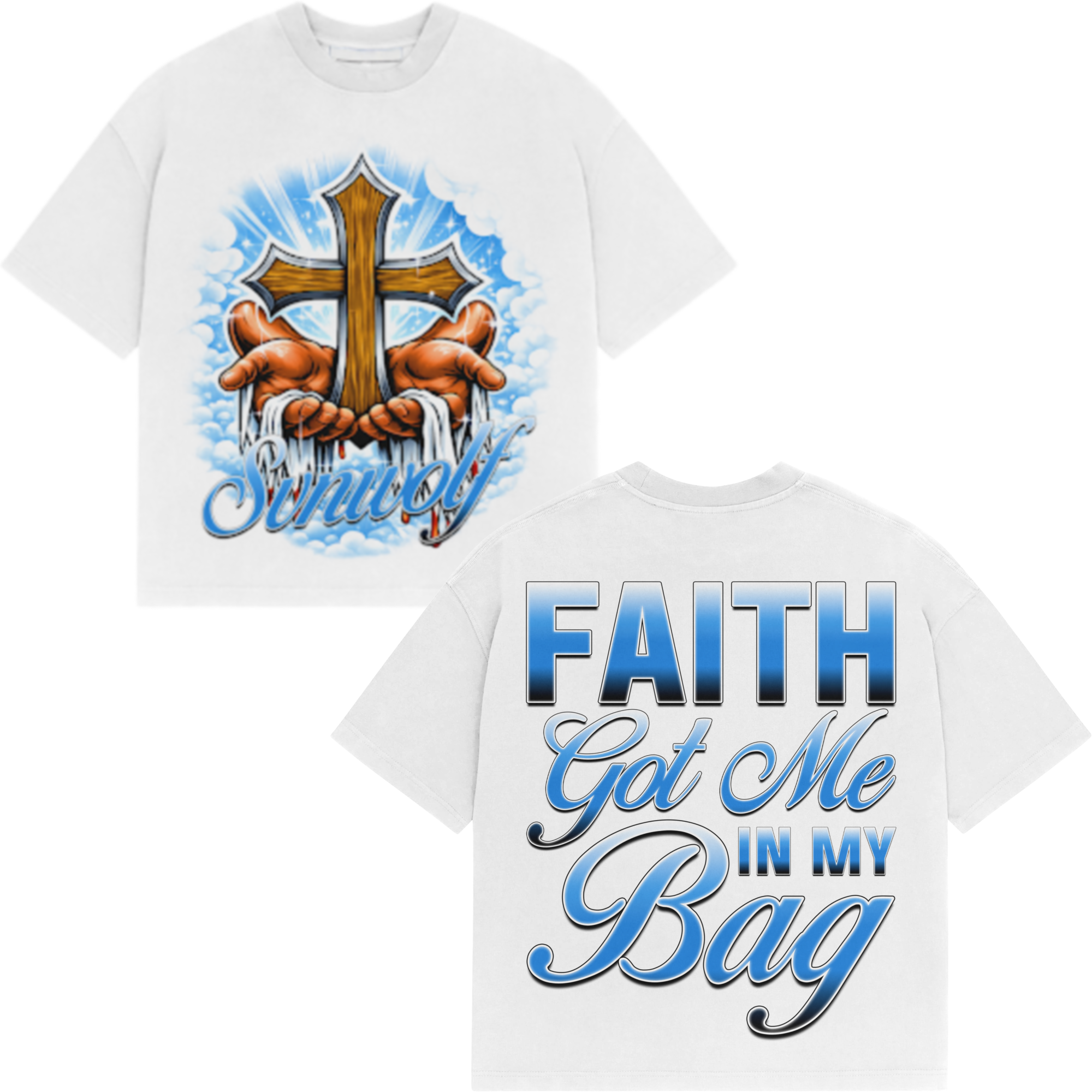 Faith Got Me My Bag Crewneck (Vintage White)